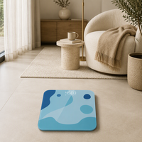 Balance connectée en verre bleu pour salle de bain, studio de fitness, usage domestique – Analyseur de composition corporelle avec écran LED numérique