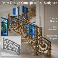 Sculpture décorative en bronze pour balustrade, artisanat métallique, moulage à la main, décoration d'escalier antique pour villa, hôtel, manoir, design personnalisé durable