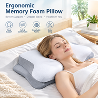 Oreiller cervical en mousse à mémoire de forme pour soulager les douleurs au cou, oreiller orthopédique ergonomique en forme de papillon pour dormeurs sur le côté et sur le dos
