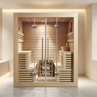 Cabine de sauna modulaire haut de gamme avec finition bois élégante et système de contrôle intelligent pour maisons de luxe et espaces commerciaux