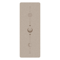Tapis de yoga en liège naturel PU avec impression des phases lunaires, tapis d'exercice écologique pour le yoga chaud, le Pilates, logo personnalisé disponible