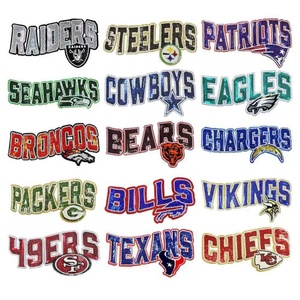 Parches de PVC con Lentejuelas Brillantes del Logotipo del Equipo de la NFL Bulldogs, con Adhesivo y Listos para Planchar en Ropa y Gorras - Product Image 1