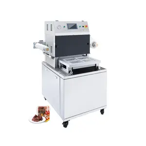 Plastic Box Tray Sealing Machine/vacuum Bowl Sealer With Gas Flushing/automatic Plastic Meal Food Salad Tray Sealer