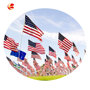Drapeaux américains 3x5 pour l'extérieur USA US Flag Deluxe Embroidered Stars Duty Durable Flags Vivid Color Sewn Stripes Brass Grommets - Product Image 2