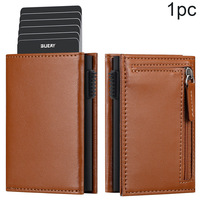 Dompet Tipis Anti RFID Logo Kustom untuk Pria, Tempat Kartu Kredit di Saku Depan, Kapasitas 8-12 Kartu, Penutup Klip Serat Karbon