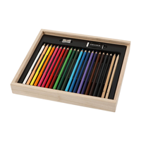 2023 nouveau style boîte en bois avec 22 crayons aquarelle 20 crayons de couleur crayons à croquis 48 pièces