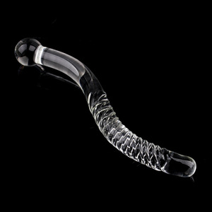 Dildo de Vidrio Curvo Extra Grande al por Mayor, Tapón <span class=keywords><strong>Anal</strong></span>, Masajeador de Próstata, Juguete Sexual - Product Image 1