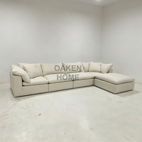 OAKEN Meubles de salon de luxe, style américain moderne, ensemble de salon modulaire personnalisé avec coussins doux en tissu de lin, canapé Cloud
