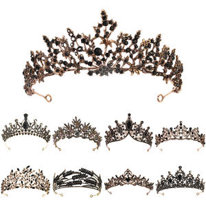 أفضل بيع هالوين الأسود الداكن إكليل تاجي الشعر مجوهرات الزفاف الأداء حزب سبائك إكسسوارات الشعر للبنات - Product Image 1