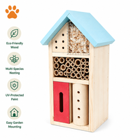 Maison pour insectes en bois massif naturel avec tubes en bambou pour l'approvisionnement professionnel des jardins et la vente au détail