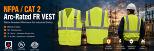 Chaleco de Alta Visibilidad Amarillo FR con Certificación NFPA2112 HRC2, Protección Contra Arco Eléctrico, Costuras Soldadas de Algodón/Nailon para la Industria del Petróleo y el Gas - Product Image 5