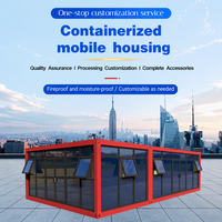 Maison préfabriquée modulaire de couleur personnalisée, bureau mobile en verre à ossature rouge avec fenêtres à battants pour espace de travail commercial