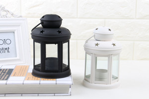 Portacandele in metallo colorato lampada a lanterna a sospensione lanterna a forma di stella scavata per la decorazione esterna - Product Image 5