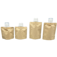 Sacs d'emballage en papier kraft avec bec verseur, biodégradables, recyclables, imprimés sur mesure, pour lessive liquide, cosmétiques, shampoing, recharge