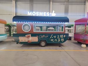 Customized Fiberglass Aluminum Mobile Kitchen Coffee Cart Food Truck Ice Cream Insulated Compartments Candy Chips Service Rust - Product Image 1