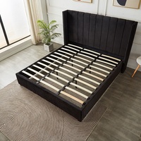 Meubles de luxe personnalisables Tissu de velours populaire Cadre de lit King Size par un fournisseur chinois expérimenté