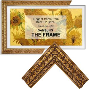 Marco de TV de Nogal Dorado Antiguo, Compatible SOLO con <span class=keywords><strong>Samsung</strong></span> The Frame TV y Pro Antique Gilded Walnut - Product Image 1