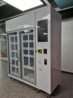 Distributeur automatique de salades saines, fruits frais coupés, gâteaux, fromages, avec écran tactile pour les sushis
