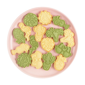 Homesun 8 pcs/boîte Tropical Beach Cookie Cutter Set de 8 Pcs Embosser Timbres Flamingo Lunettes de soleil <span class=keywords><strong>Cactus</strong></span> Coconut Tree Beach - Product Image 3
