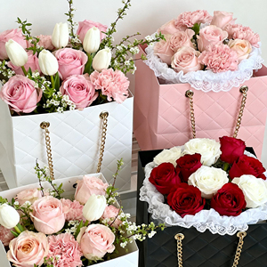 FL03 Custom Logo Flower <strong>Paper</strong> Bags Bouquet Florist Packaging Luxury Flowers Wrapping <strong>Paper</strong> Handbag <strong>Gift</strong> Bag For Plants - Product Image 1