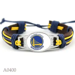 Pulseira de couro da série cleveland, cavaleiros cavaleiros do estado dourado spurers lagos basquete