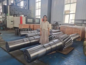 Directamente de fábrica 42crmo aleación de acero forjado engranaje helicoidal horno rotatorio principal piñón grande eje de engranaje grande - Product Image 5