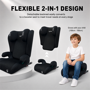 ECE R129/03 I-Size Certified Detachable <strong>Booster</strong> <strong>Seat</strong> 76-150cm 36kg Load Capacity 4-12 Years Non-Foldable - Product Image 4