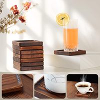 Décor de table basse BH, sous-verres modernes en bois, ensemble de sous-verres en bambou pour boissons, sous-verres pour boissons