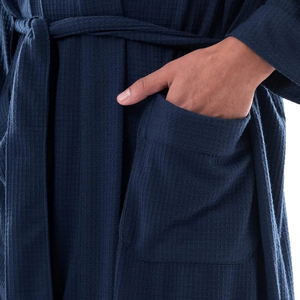 Peignoir en coton/fibre de bambou thermique sur mesure, logo personnalisé, imperméable, respirant, séchage rapide, peignoirs longs pour hommes - Product Image 6