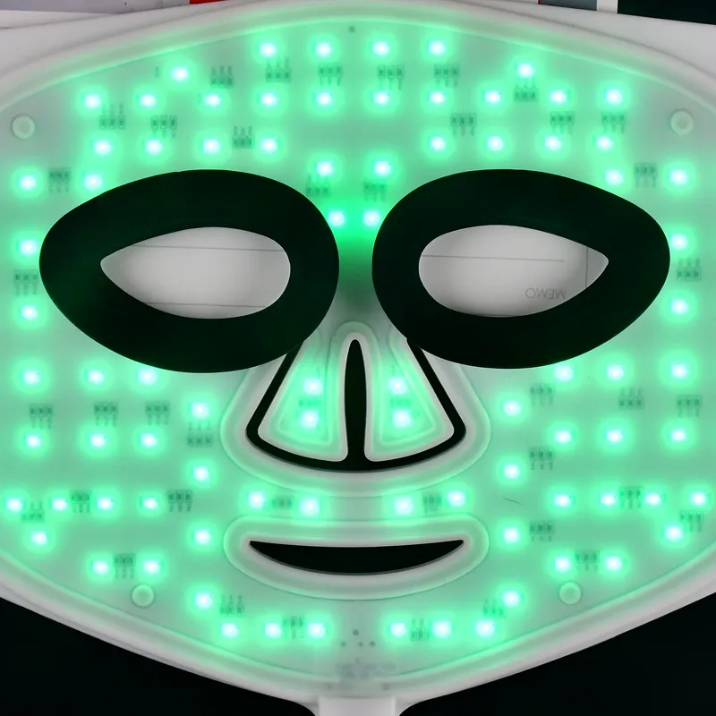 Ventas de fábrica Nueva máscara facial Led Terapia de luz Acné Fotón 7 colores Estiramiento facial Instrumento de belleza