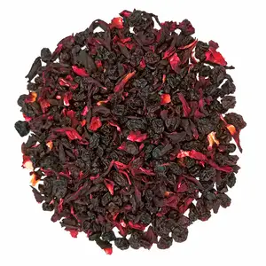 Chá solto personalizado de morango, baunilha preta, mistura seca de frutas e frutas, chá de beleza, rosa, hibisco, folhas de lótus, chá com ervas e sabores