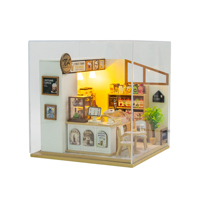Nuevo Producto M2505Z First Foam Tea House, Casa de Muñecas en Miniatura, Kit de Casa de Muñecas DIY, Kit de Casa de Muñecas de Madera