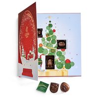 Scatola Personalizzata in Cartone per Calendario dell'Avvento con Laminazione Opaca e Goffratura, Design a Conchiglia per Cioccolatini e Dolciumi Natalizi