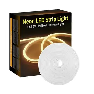 6.56ft USB LED Strip Lights Waterproof Flexible LED NEON Tape Lights With Switch For Bedroom Indoors Outdoors