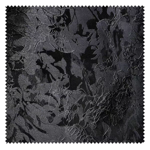 2025 tela de brocado jacquard con patrón elevado de diseño abstracto de color negro de moda para vestido y chaqueta de mujer - Product Image 3