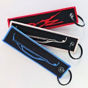 Wholesale Custom Embroidery <b>Key</b> <b>Tag</b> Design Logo Fabric Keychains/Keyrings Promotional Jet <b>Tags</b> for Businesses - Product Image 5