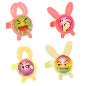 Mini anillos de plástico con expresiones de dibujos animados para niños, juguetes de rol, 4-6 años, unisex - Product Image 4