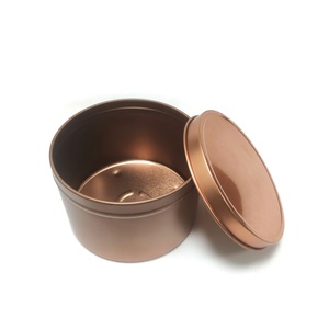 Rose Gold Round Metal Tin Candle Containers 8oz 12oz Candle Jars <b>Empty</b> Candle Tin Can Small Tin <b>Box</b> - Product Image 3