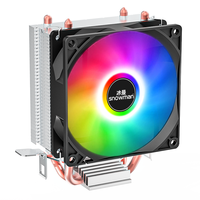 SNOWMAN haute Performance rvb LED CPU dissipateur thermique Double cuivre PC ventilateurs de refroidissement par Air Dissipation thermique rapide usine nouveau 3Pin
