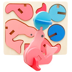 Quebra-cabeça de animais para crianças, quebra-cabeça de blocos de madeira 3d para crianças - Product Image 4