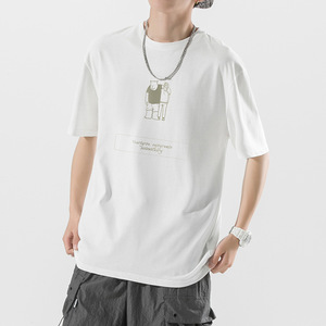 <span class=keywords><strong>T</strong></span>-<span class=keywords><strong>shirt</strong></span> bianca in cotone organico con stampa a sublimazione con stampa a maniche corte da uomo - Product Image 3