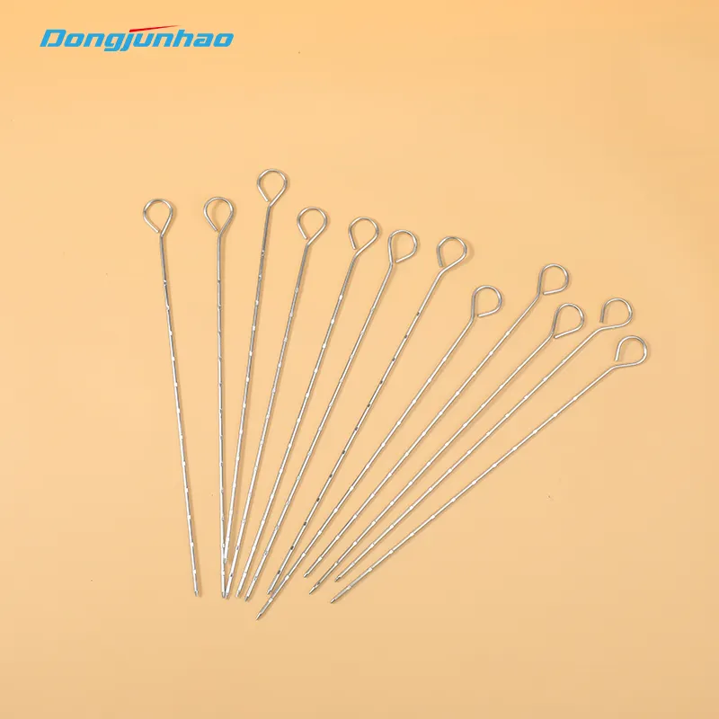 Chinese factory direct sale reusable barbecue sticks rotating sticks 12pcs metal BBQ revolving skewers