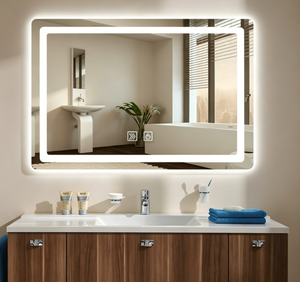 <b>LED</b> Bathroom Mirror Illuminated Wall <b>Vanity</b> Mirror Frameless Rectangular Smart Touch Mirror for Modern Washroom - Product Image 1