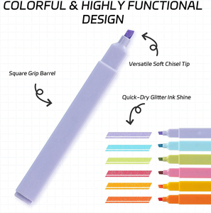 Juego de 6 Marcadores Fluorescentes de Colores Pastel, a Base de Agua, Calidad Estable, Venta al Por Mayor - Product Image 4