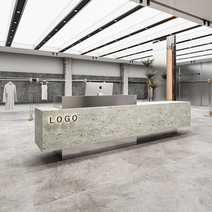 Comptoir de réception d'entreprise de luxe moderne Bar haut sens Hôtel Salon de beauté <span class=keywords><strong>Cave</strong></span> Pierre marbre Comptoir de caisse - Product Image 1