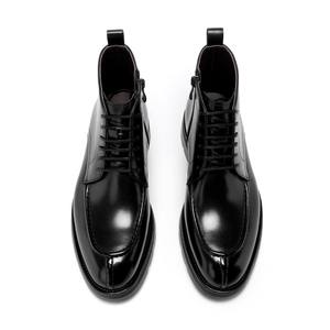 รองเท้าหนังแท้คุณภาพสูงสไตล์อังกฤษสำหรับผู้ชาย แบบสามชิ้นเชื่อมต่อกัน รองเท้าอ็อกซ์ฟอร์ดส้นเตี้ย สำหรับธุรกิจและงานทางการ ป้องกันน้ำได้ เหมาะสำหรับฤดูใบไม้ร่วง - Product Image 1