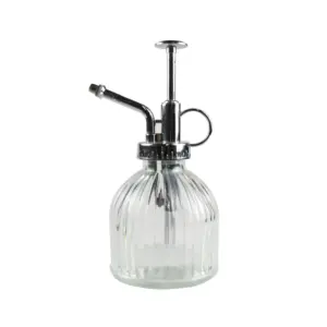 热销33毫米复古风格玻璃植物水先生与银色顶部泵瓶