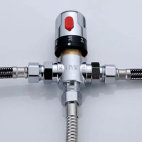 Raccords mâles G1/2 contemporains en laiton mitigeur de douche thermostatique solide mitigeur en laiton chromé à poignée unique