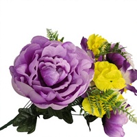 Bunga Buatan Berkualitas Tinggi 20"x18 Kepala Bunga Peony/hydrangea/lily Campuran untuk Dekorasi Hotel dan Rumah