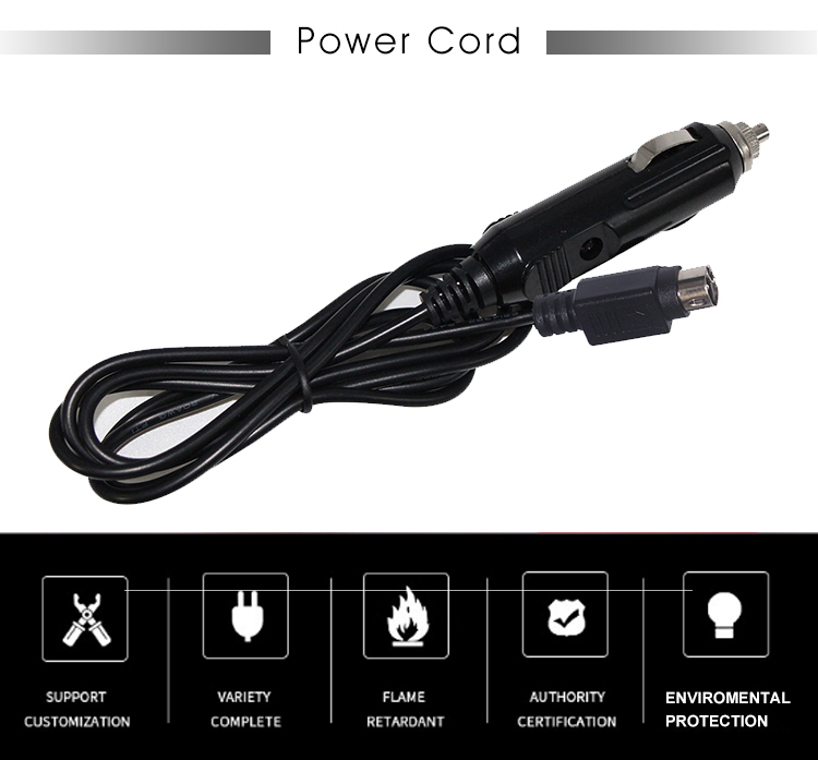 cigarette lighter to 3 pin plug adaptor 12v 10A Power 12V Car Cigarette Lighter to 3 Pin Mini Din DC Plug Charger  Cable for TV
